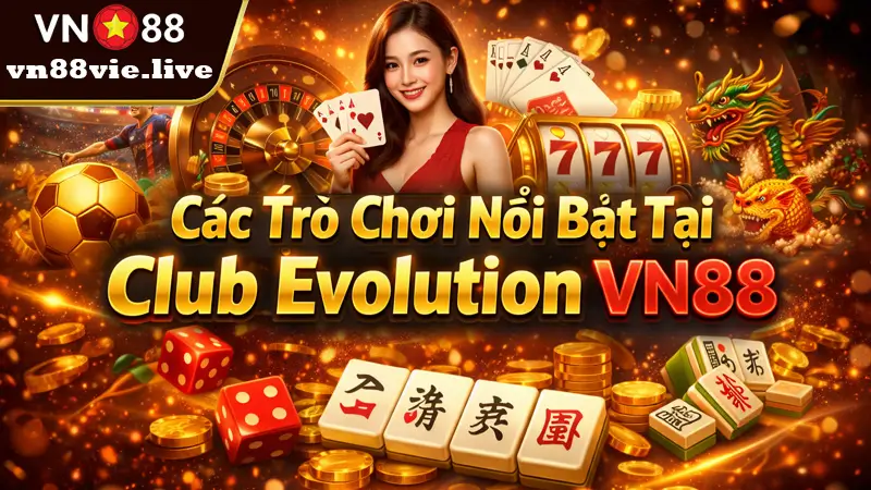 Club Evolution VN88 - Casino Live Dealer Chuẩn Quốc Tế 2026 Các Trò Chơi Nổi Bật Tại Club Evolution VN88