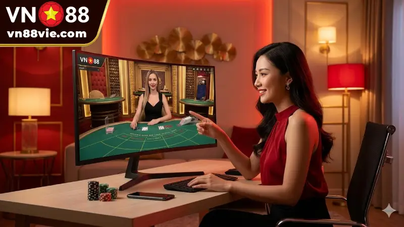 Casino Club VN88 - Trải Nghiệm Live Casino & Mẹo Thắng Lớn Live Casino VN88 Tương Tác Trực Tiếp Cùng Dealer Chuyên Nghiệp