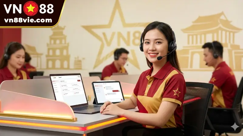 Đội ngũ chuyên gia VN88 Vie luôn túc trực, mang đến dịch vụ hỗ trợ tận tâm và chuyên nghiệp nhất Việt Nam