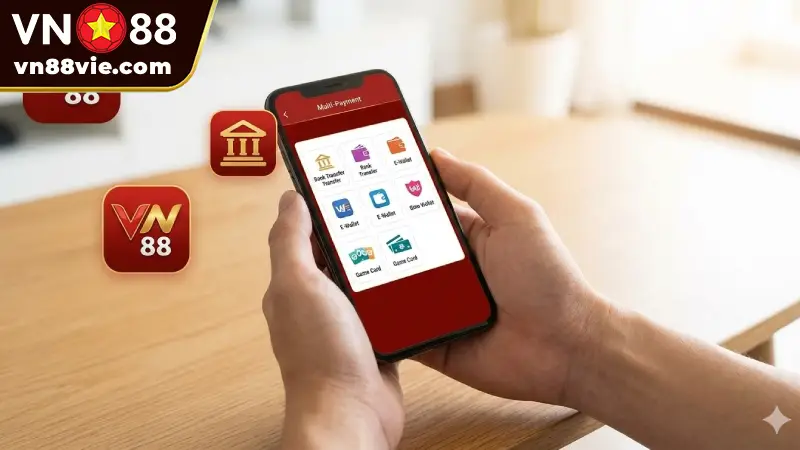 Nạp tiền VN88 nhanh chóng qua ứng dụng di động với đa dạng các phương thức