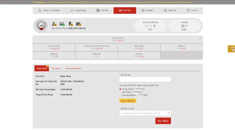 Cách Rút Tiền VN88 Minh Bạch Cam Kết Không Giam Tiền, Không Phí Ẩn